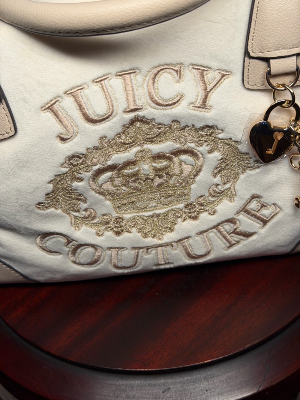 Juicy Couture Cream Embroidered Logo Satchel Duo - Picture 15 of 16